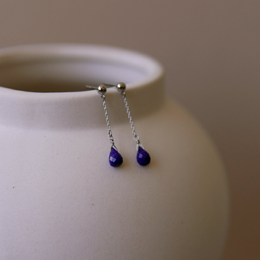 ピアス 金属アレルギー対応 セカンドピアス ファーストピアス レディース 誕生日 プレゼント ステンレス316L キャッチ ピアス 天然石 誕生石 (12月) ラピスラズリー[片耳用]