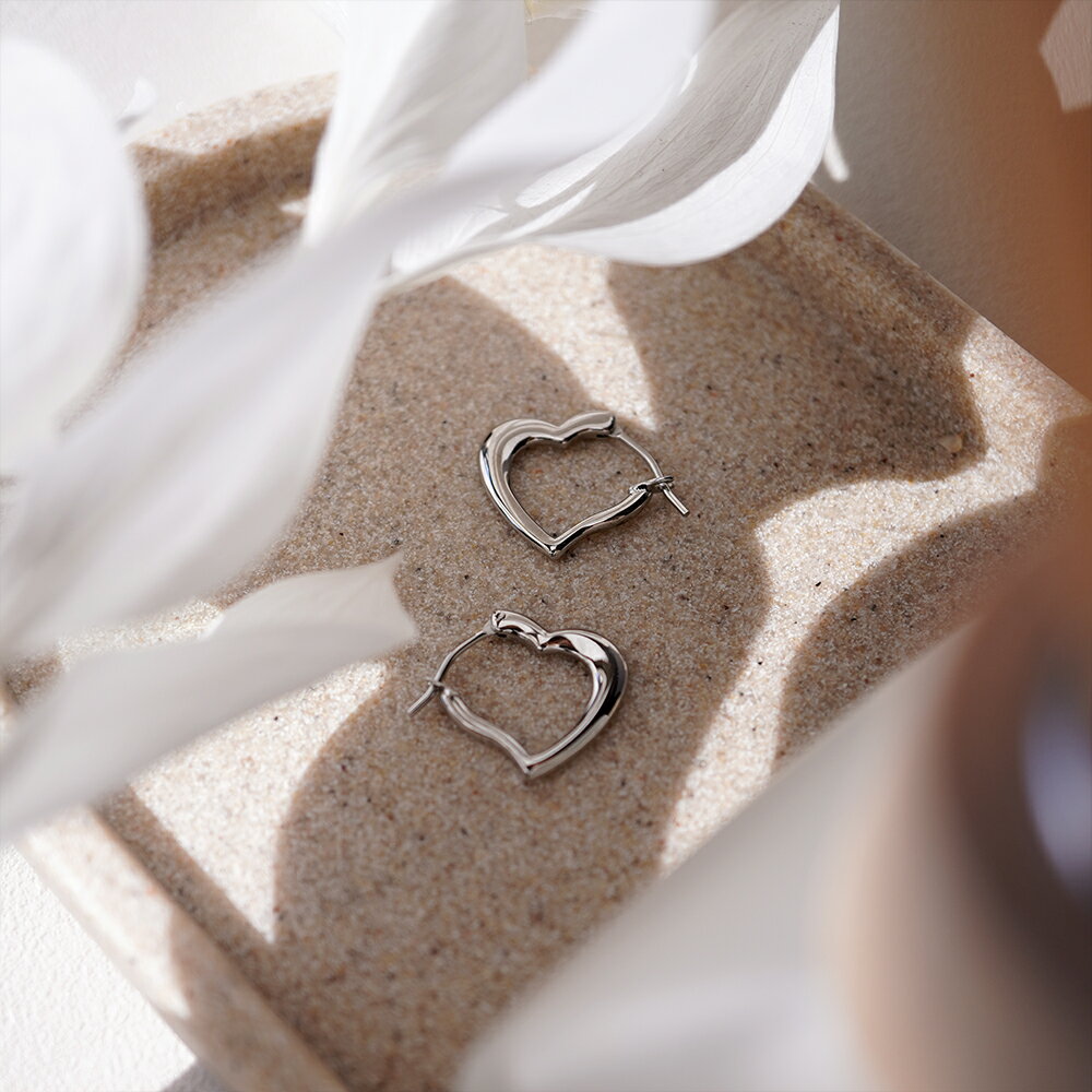 ピアス 金属アレルギー対応 セカンドピアス ファーストピアス メンズピアス ステンレス316L フープ 輪 輪っか スナップ ピアス ハート オープンハート[両...