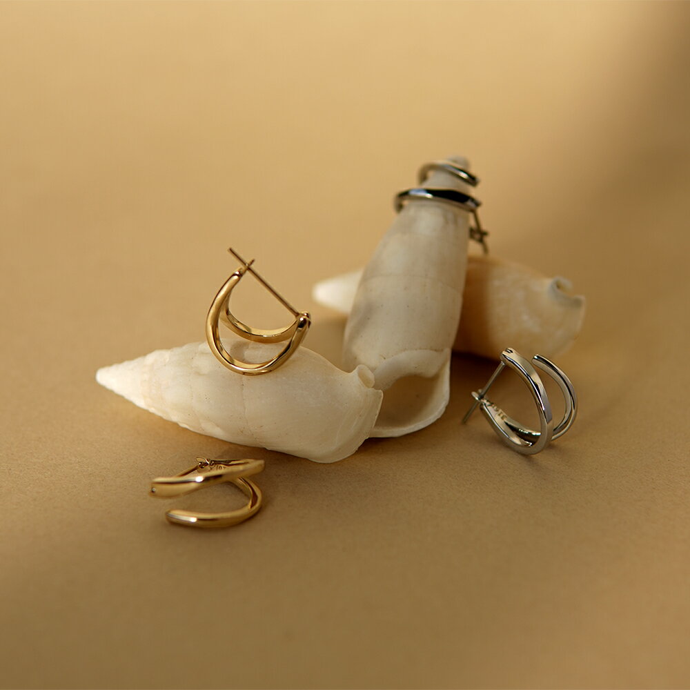 [両耳用]ピアス 金属アレルギー対応 ピアス セカンドピアス ファーストピアス メンズピアス フープ 輪 輪っか スナップ ステンレス 316L ピアス 遮断機のサムネイル