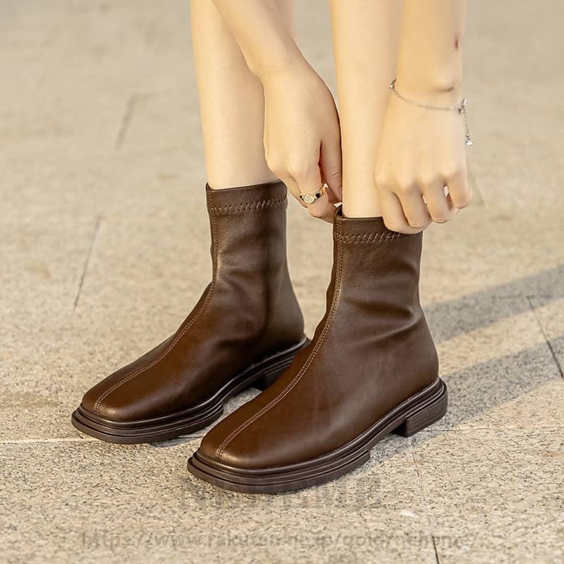 ブーツ レディース ショートブーツ ファスナー ブーツ 裏起毛 女性 ジップ ブーティー ボア レディース..