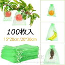 果物袋 保護ネット 防虫 ネット 100枚入 果樹用防鳥ネット オーガンジー生地 通気性 メッシュ 鳥よけネット 鳩よけネット 果物保護バッグ 果実袋 イチゴ 鳥よけ 虫よけ カラス対策 害虫鳥避け 桃 イチゴ 農業用 野菜保護 グリーン 送料無料