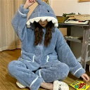 パジャマ レディース 長袖 冬 キルト サメ ルームウエア パジャマ 可愛い サメ ルームウェア かわいい 上下セット部屋着 ふわもこ 防寒着 セットアップ 寒...