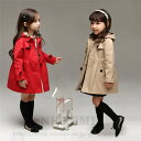 トレンチコート 女の子 子供服 オシャレ 子供コート レッド カーキ 無地 キッズコート キッズ ベビートレンチコート ロング丈 長袖 子ども服 カジュアル 春秋服 裹チョック柄 シンプル こどもの日 110 120 130 140 150 160