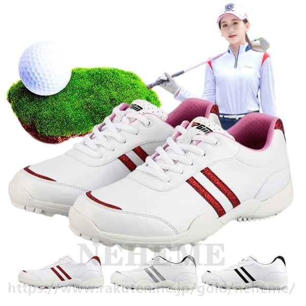 ゴルフシューズ 超軽量 レディース スパイクレス シューズ ゴルフ靴 レディース スポーツシューズ ラン..