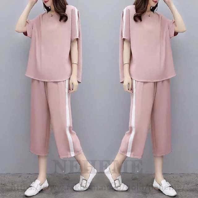 送料無料 スウェット セットアップ レディース ジャージ 上下セット ルームウェア パジャマ 部屋着 春 秋 夏 半袖 サイドライン トレーナー スエット スウ...