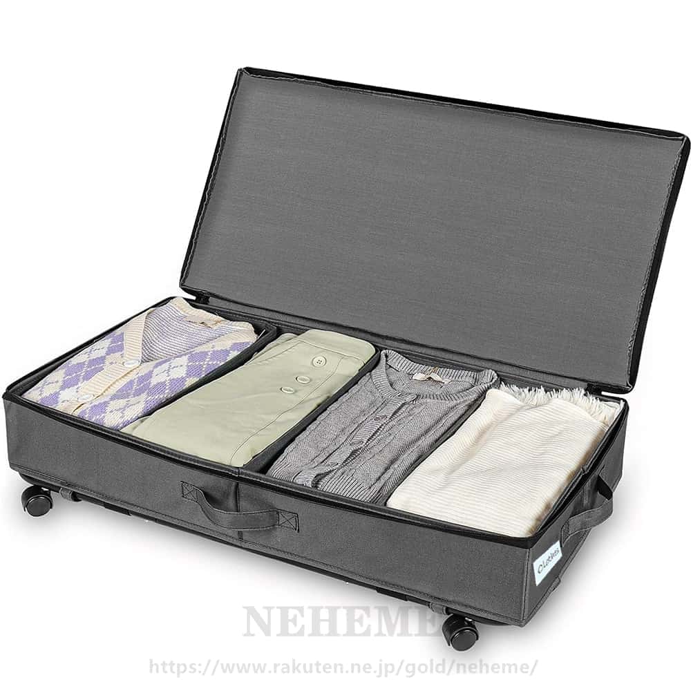 ベッド下収納ボックス ホイール付き 衣類 靴収納ボックス 折りたたみ式 ベッド下ストレージコンテナ キ..