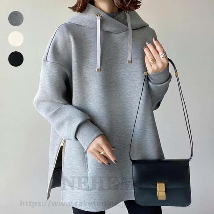 送料無料! パーカー レディース おしゃれ フード付き 春 秋 大きめ レディース パーカー トレーナー トップス プルオーバー 可愛い 秋冬 ゆったり ロングパーカー ラビット アウター シンプル オーバーサイズ ゆったり かわいい