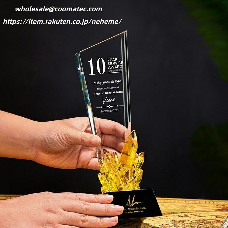 クリスタルトロフィー ガラス 名入れ 記念品 表彰状 退職記念 周年記念 創立記念 ゴルフコンペ ホールインワン スポーツ大会 イベント 優勝 トロフィ プレゼント ギフト おしゃれ 表彰盾 記念盾 優秀賞 社長賞 セールスコンペ優勝 金賞 銀賞 功労賞 企画賞
