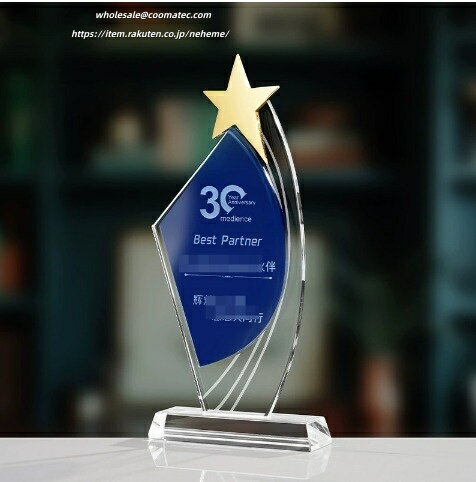 クリスタルトロフィー カスタマイズ アイデア ゴールド シルバー どうしょく メダル枚 企業賞 表彰台 ..