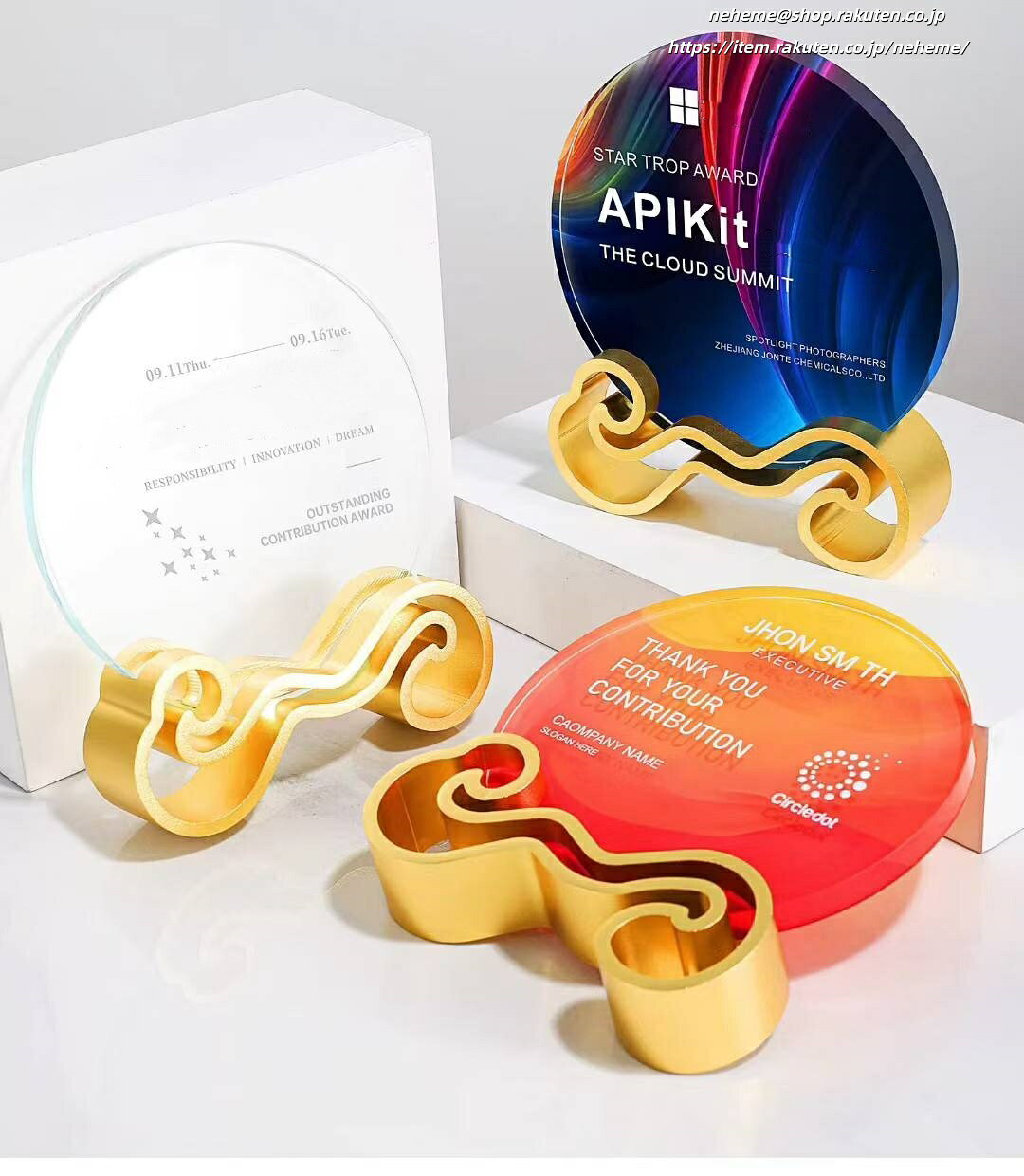 クリスタルトロフィー 勤続 設立 周年記念品 受賞式 名入れオーナメント 感謝状 記念牌 礼物 贈物 trop..