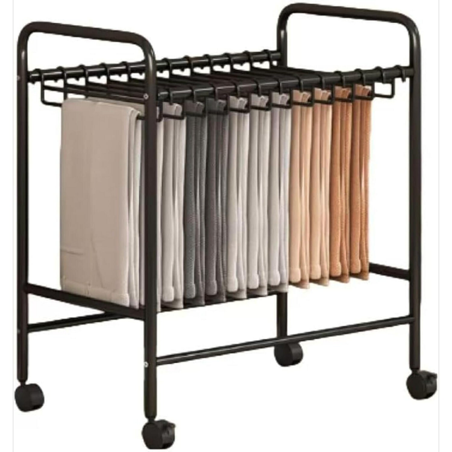 スラックスハンガー ラック 24本掛け ズボンラック ボトムラック ボトムス 収納 ズボン収納 ラック ズボンハンガー 省スペース 折り畳み 隙間収納 パンツハンガー 服収納 キャスター付き ハンガー パンツ ワンピース スカート ボトム 衣類