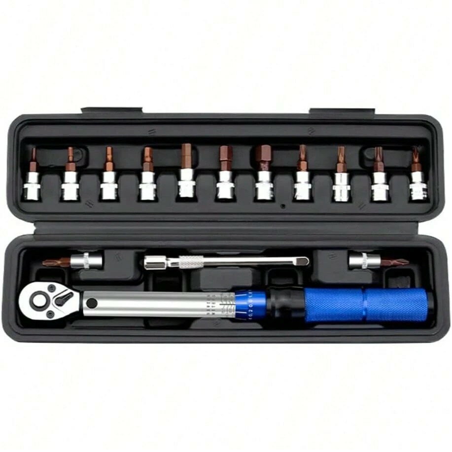 多機能クイックリリーストルクレンチ修理ツール。トルク調整範囲2-24N.mの高精度トルクプリセットレンチ、1/4インチラチェットレンチ、クイックリリーストルクレンチ、自転車と車に適しています。