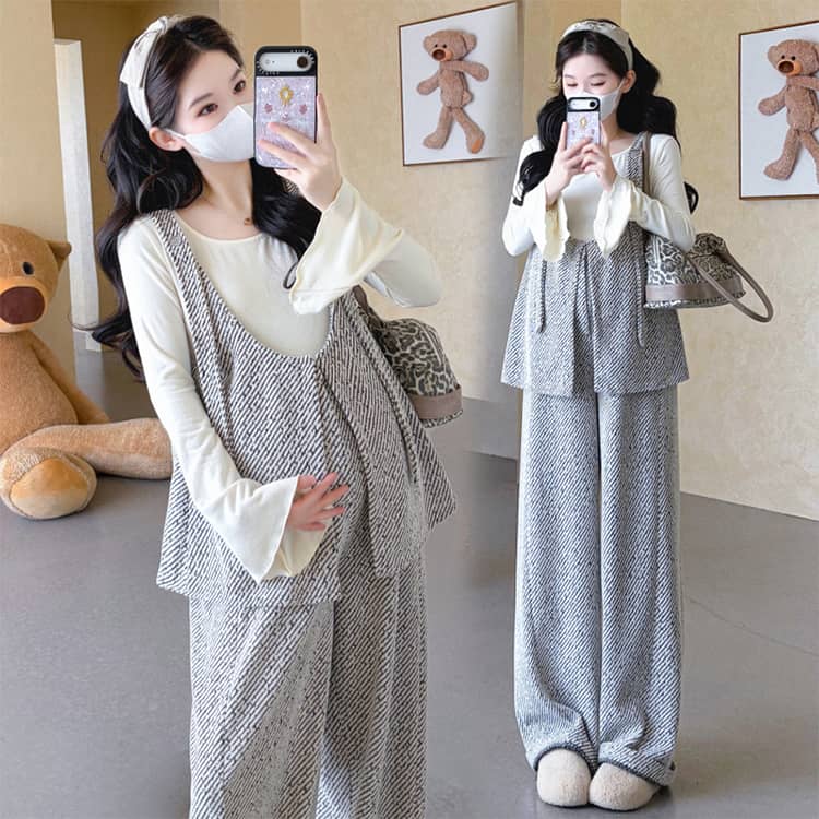 マタニティ 袖なし ワイドパンツ マタニティ レディース オールインワン 秋 マタニ...
