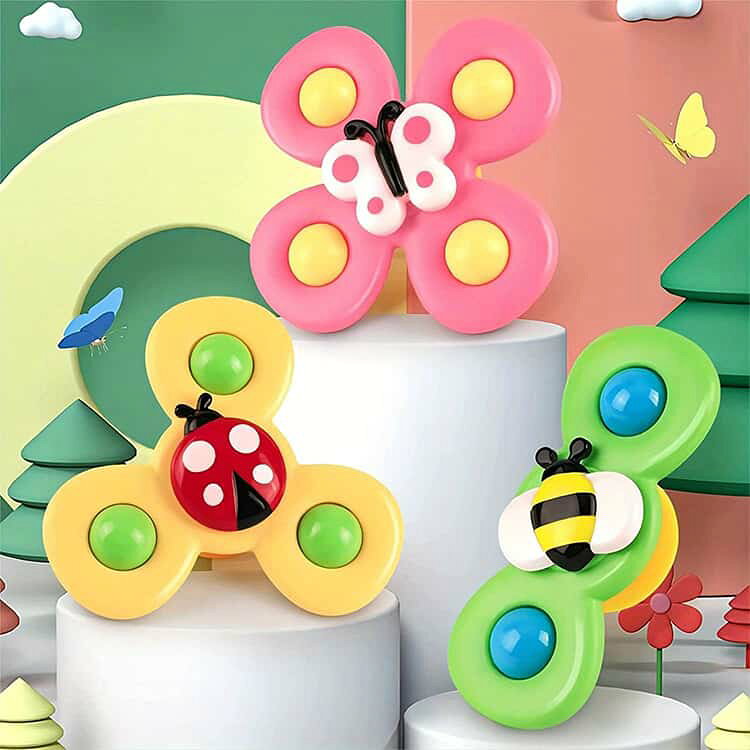 neighborの吸盤 3個セット 3歳 おもちゃ ベビー 知育玩具 誕生日 赤ちゃん 0歳 昆虫 フィジェットトイ 2歳 1歳 水遊び ハンドスピナー ハンドスピナー くるくる 離乳食 グズり対策 お風呂嫌い解消 男の子 女の子 かわいい 玩具 プレゼント ギフト 窓 浴室 車内 室内遊び 指先訓練｜アングル2