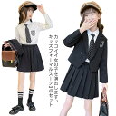 【送料無料】入学式 フォーマル スーツ 上下セット スカートセット 女の子 シャツ アウター 3点セット プリーツスカート 無地 ネクタイ カッコイイ 長袖 七五三 卒業式 フォーマルスーツ キッズ オシャレ お受験 面接 子供スーツ 上下 韓国 子ども服 120-170