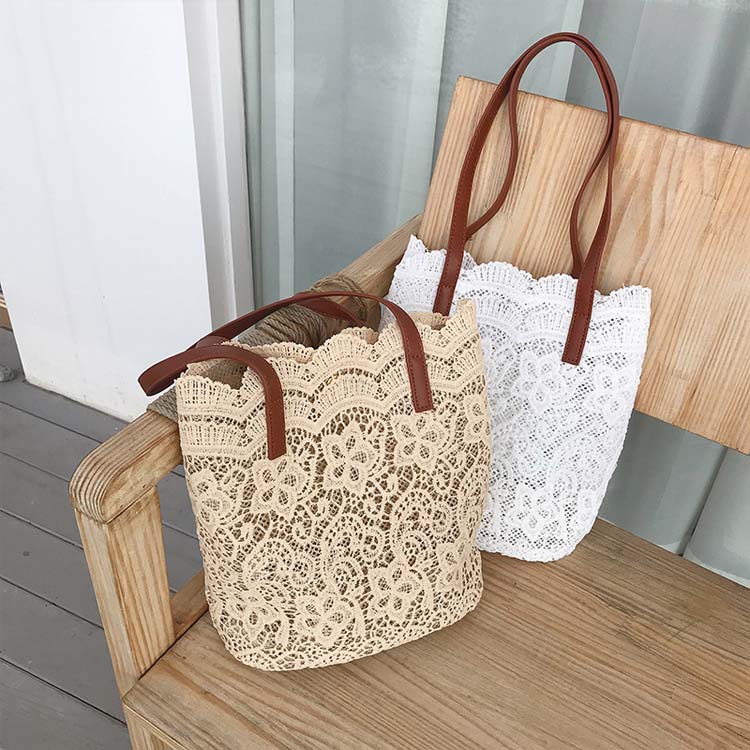 【送料無料】総レース トートバッグ 巾着付き ...の紹介画像2