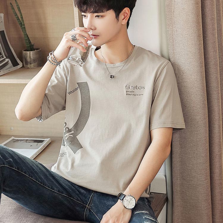 Tシャツ メンズ 半袖 トップス カットソー シンプル トレンド スタイルアップ クルーネック 英字 柔らかい 薄手 すカジュアル 快適 おしゃれ 韓国風 大きいサイズ ゆったり 送料無料
