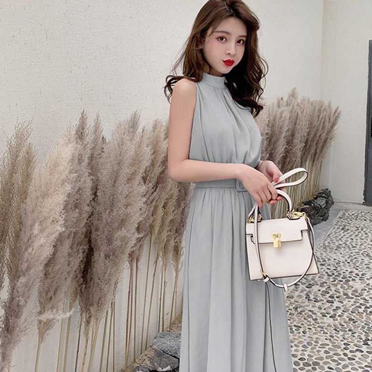 ワンピース レディース 春夏　夏 シフォンワンピース ノースリーブワンピース 大人ワンピース【送料無料】ロングワンピース ワンピース 可愛い 着痩せ おしゃれ お出かけ 夏 デート