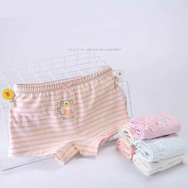 【送料無料】キッズ ボクサーパンツ 子供 ショーツ 下着 女の子 綿 肌着 インナーパンツ おしゃれ やわらか ガールズ 子供下着 シンプル 2
