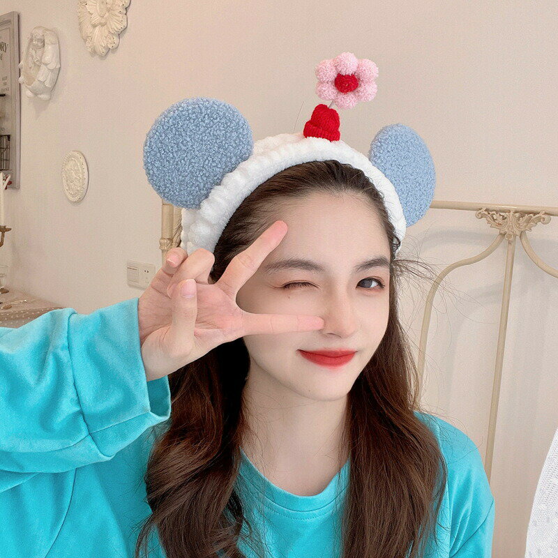 【50%OFF3月4日20時開始】ヘアバンドかわいいお風呂化粧洗顔吸水速乾ふわふわミッキー風4色