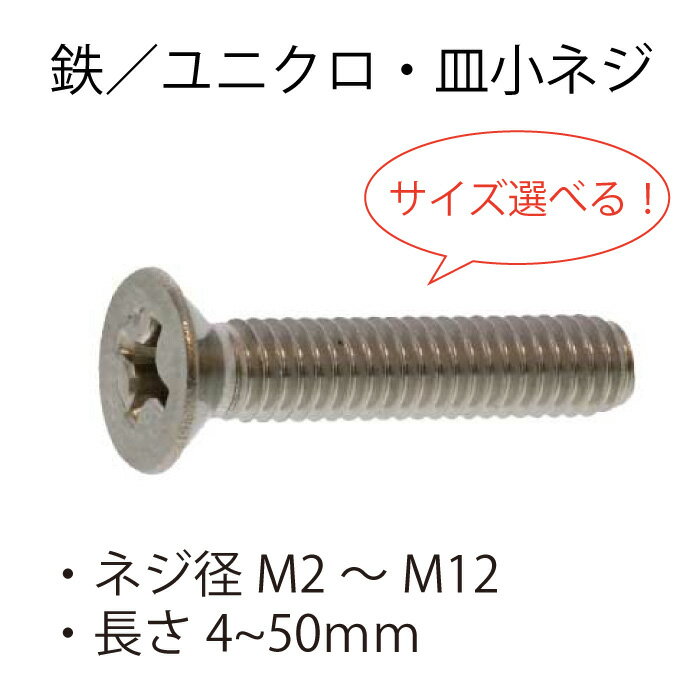 鉄 ユニクロ 皿小ネジ M2 M2.3 M2.5 M2.6 