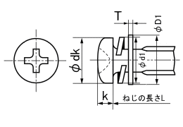 黄銅 (+)ナベP=4 M5x8 ニッケル 【800個入】