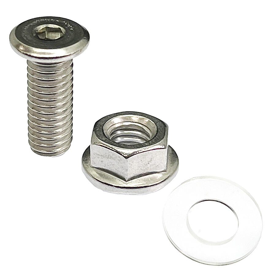 ステンレス 極低頭 キャップ ボルト [並目] M6 ピッチ1.0mm 長さ16mm ポリカワッシャー フランジナット セット 2個入