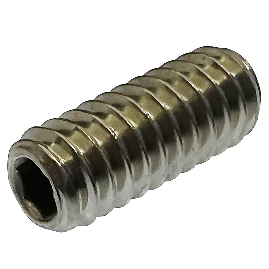 ハーレー用 ステンレス 六角穴付 ホーローセット 止めねじ クボミ先 UNC [並目] 1/4 20山 (長さ5/8インチ 2本入)