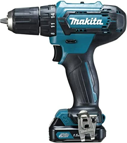 【商品名】 マキタ(Makita) 充電式ドライバドリル 10.8V1.5Ah バッテリ・充電器・ツールバッグ付 DF333DSHS 薄型ギアでショートボディ。 優れたパワー＆スピード。 耐久性も両立。 ビットを高精度保持。 軸受にボールベアリング採用。 バッテリ1本、ソフトケース仕様。 2モード豊富な先端工具を片手で付替え、ワンスリーブチャック式。 LEDライト。 20段クラッチ＋直結。 2スピード切替。 手締め機能 1充電あたりの作業量（目安/BL1015使用時）：ネジ締め［木ネジ（ラワン）φ4.1×38mm］約170本（高速）／穴あけ［鉄工キリφ3mm、鋼板厚さ1.6mm］約320コ（高速） 10.8V、スライド式Li-ionバッテリ仕様。 最大穴あけ能力：鉄工φ10mm／木工φ21mm 標準付属品：10.8Vバッテリ（1.5Ah）・充電器（約22分充電）・ソフトケース・プラスビット2-65・フック付 本機寸法:179×66×212mm。 質量:1.1kg(BL1015装着時)