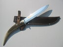 左藤蔵 ナイフ両刃鹿角柄150mm 安来鋼銀紙8号<セキカワ>