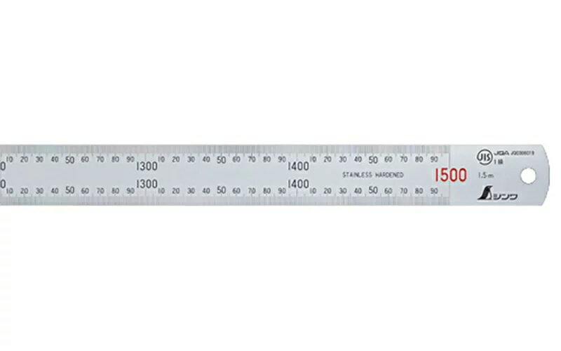 乐天商城 - 直尺 ステン 1．5m 赤数字入 JIS 14052＜シンワ測定＞