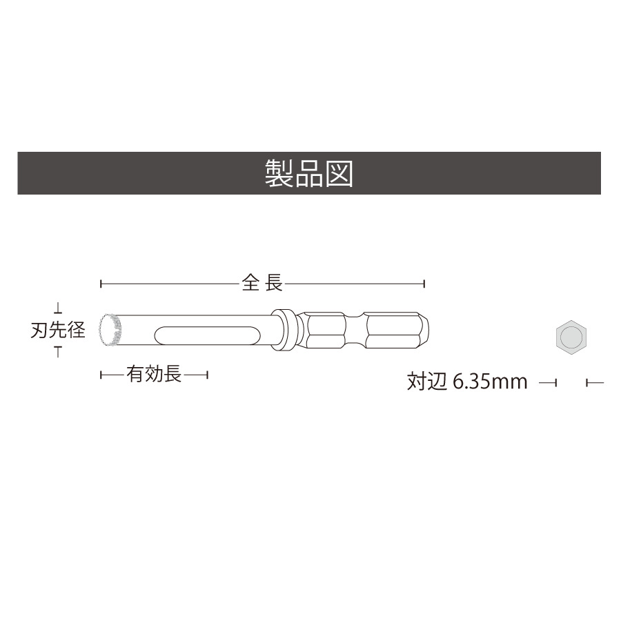 充電ダイヤコアビット セミドライDJW350×76S＜ユニカ＞