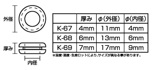 ブッシュゴム K-69 【 10個入×5パック 】の紹介画像3