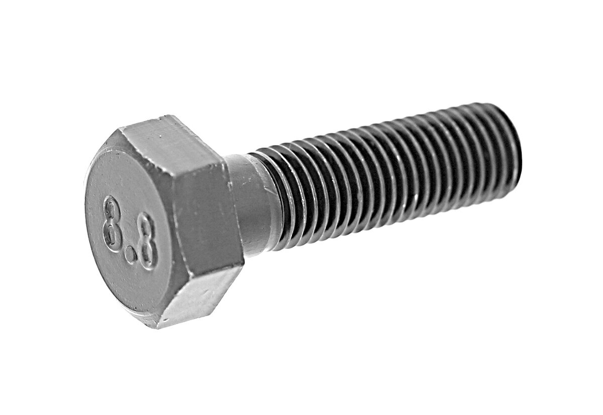 鉄/三価ホワイト 六角ボルト [強度区分：8.8] (細目・半ねじ)M16×70　《ピッチ＝1.5》 【 小箱 ： 1箱／22本入り 】