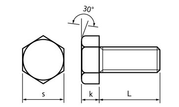 黄銅/ニッケル 六角ボルト (全ねじ)M12×40　【 小箱 ： 1箱／50本入り 】