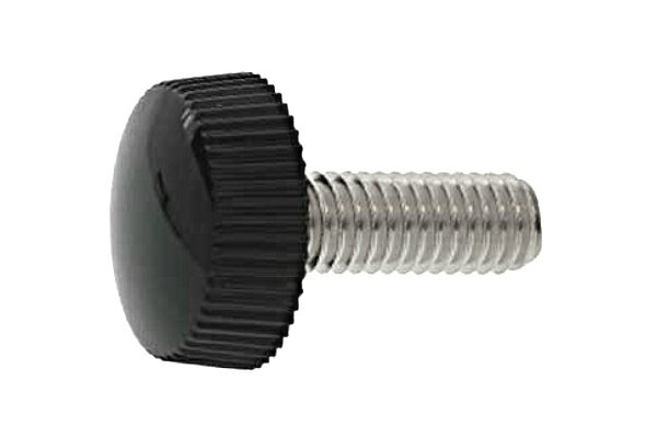 ナイロン(黒) 化粧ねじ [大：No.3][ねじ部：ステンレス/生地] M5×9　【 バラ売り ： 5本入り 】