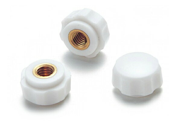 花ナット (白) [大：No.3][ねじ部：低カドミウム黄銅/生地] M4　【 バラ売り ： 2個入り 】