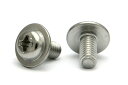 ステンレス/生地 (+) ナベワッシャーヘッド小ねじM4×10 【 バラ売り : 10本入り 】