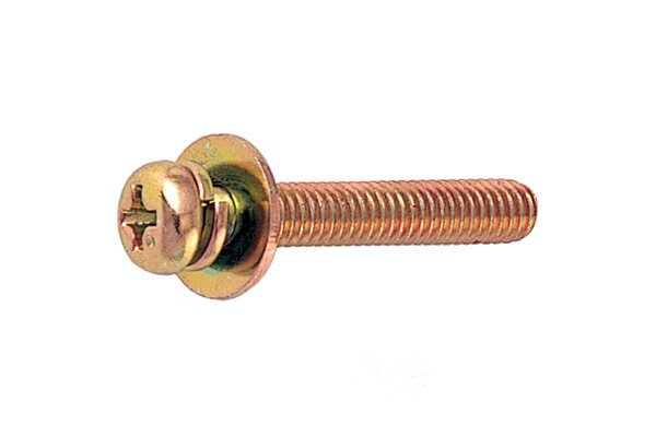 鉄/クロメート(黄褐色メッキ) (+)ナベセムス [P=3]M3．5×10　【 バラ売り ： 10本入り 】