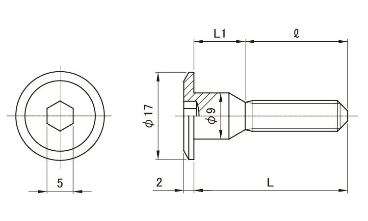 鉄/茶ブロンズ (GB) ジョイントコネクターボルト JCB-A (六角穴) [ムラコシ製]M6×55　【 バラ売り ： 3本入り 】 3