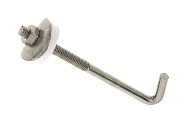 ステンレス/生地 フックボルトセット [白・小波]M6×90　【 小箱 ： 1箱／100本入り 】