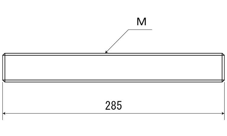 鉄/生地 定尺 寸切ボルト (細目)M16×285　《ピッチ＝1.5》 【 バラ売り ： 1本入り 】 3
