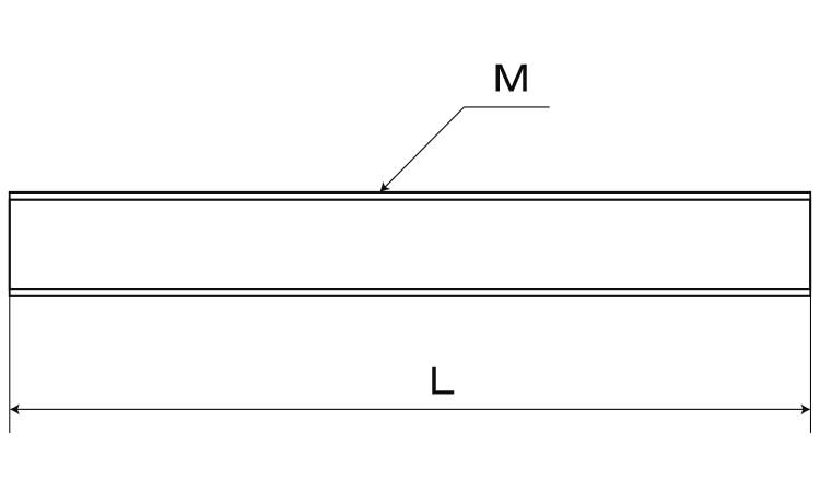 鉄/三価ホワイト 寸切ボルトM10×365　【 バラ売り ： 1本入り 】 3