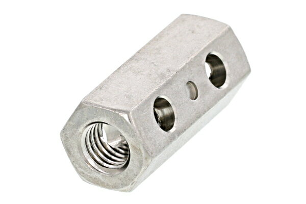 ステンレス/生地 高ナット [センターポンチ・横穴付]M10×40　【 お得セット ： 10本入り 】