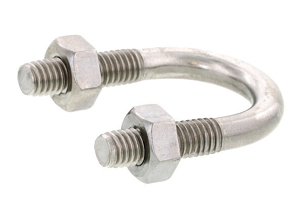 ステンレス/生地 Uボルト [鋼管用・ナット付] (ウィット)W5/16×25A (1”)　【 バラ売り ： 1本入り 】