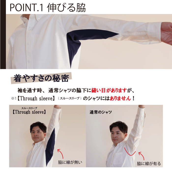メンズ スルースリーブ オックスシャツ 長袖 シャツ 袖口マグネット 誰でも簡単に着れるシャツ 敬老の日 プレゼント ギフト