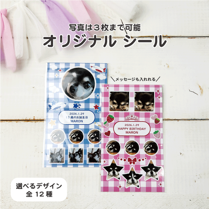 オリジナルシール カスタム オーダーメイド ステッカー簡単入稿 ペット 子供 記念日 誕生日 お祝い ...