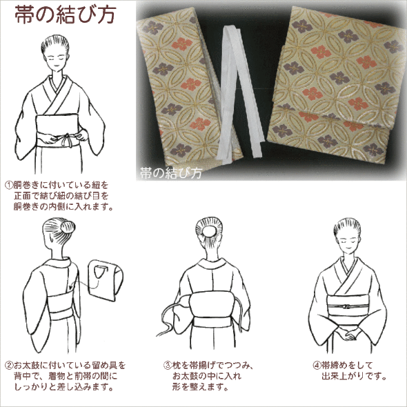 桐生織一重太鼓軽装帯【変わり亀甲　黒地　一重太鼓】袋帯 簡単軽装帯 作り帯 ワンタッチ帯 一重 セミフォーマル 付け帯 付帯 絹交織付け下げ 色無地 お茶会 入学式 卒業式 軽装帯二部式 文化帯 仕立て上り 太鼓 お太鼓 観劇 七五三 七歳 五歳 三歳