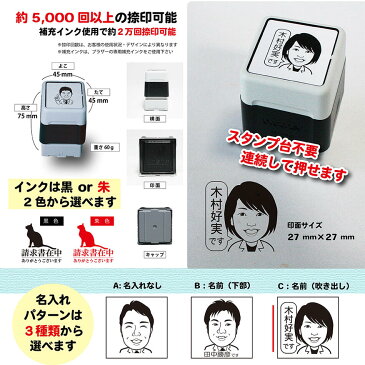 面白グッズ 似顔絵スタンプ ねこ耳つき