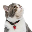 【メール便】CAT Amo.k アモワークス キャット いちご カラー ホワイト ブラック S M サイズ 猫用 首輪 セーフティーバックル 810106